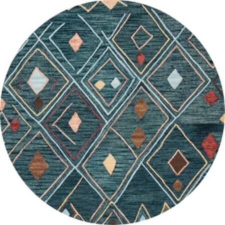Safavieh 6 x 6 ft. Suzani Hand Tufted Round Rug; Dark Blue & Multi Color SZN314A-6R